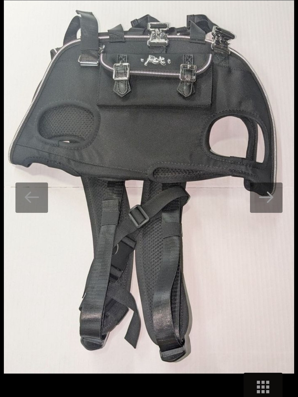 Black Pet Backpack Carrier with Vent Holes - Frenchie